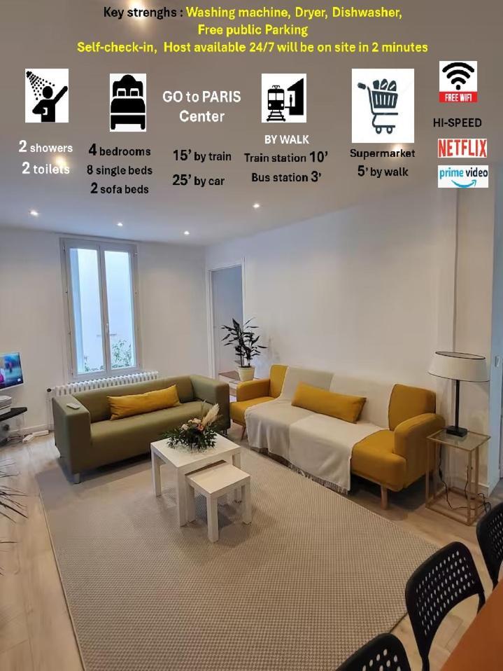 Maison refaite à neuve à 50 m de la Seine - Fêtes non autorisées Vitry-sur-Seine Exterior foto